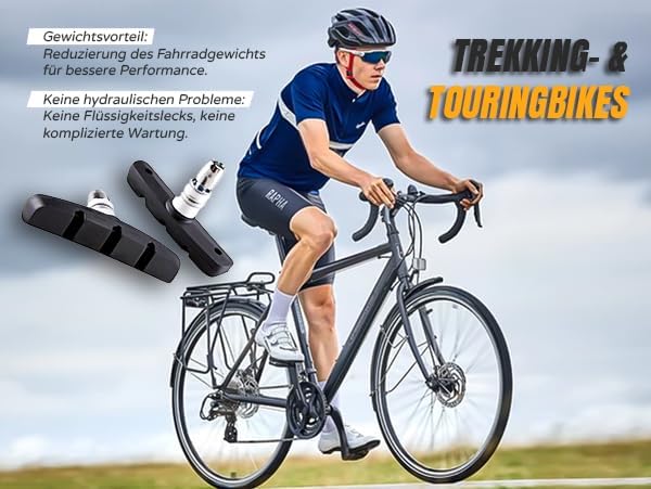 Alles-Rad Premium V-Brake Bremsbeläge - 70mm Symmetrische Fahrradbremsklötze - Kompatibel mit Shimano, Tektro, Avid, Sram, XLC - Langlebig & Präzise für MTB, City- & Trekkingräder