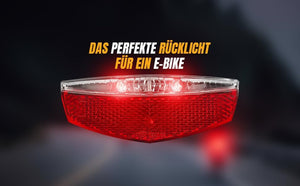 Alles-Rad | 2LED Slim - LED Rücklicht Fahrrad für E-Bike | 6V-48V, IPX4 Wasserdicht, Montage am Gepäckträger, 50/80mm Schraubenabstand | StVZO Z1262 + IA(E1) 024069 Rücklicht Fahrrad - Alles-Rad